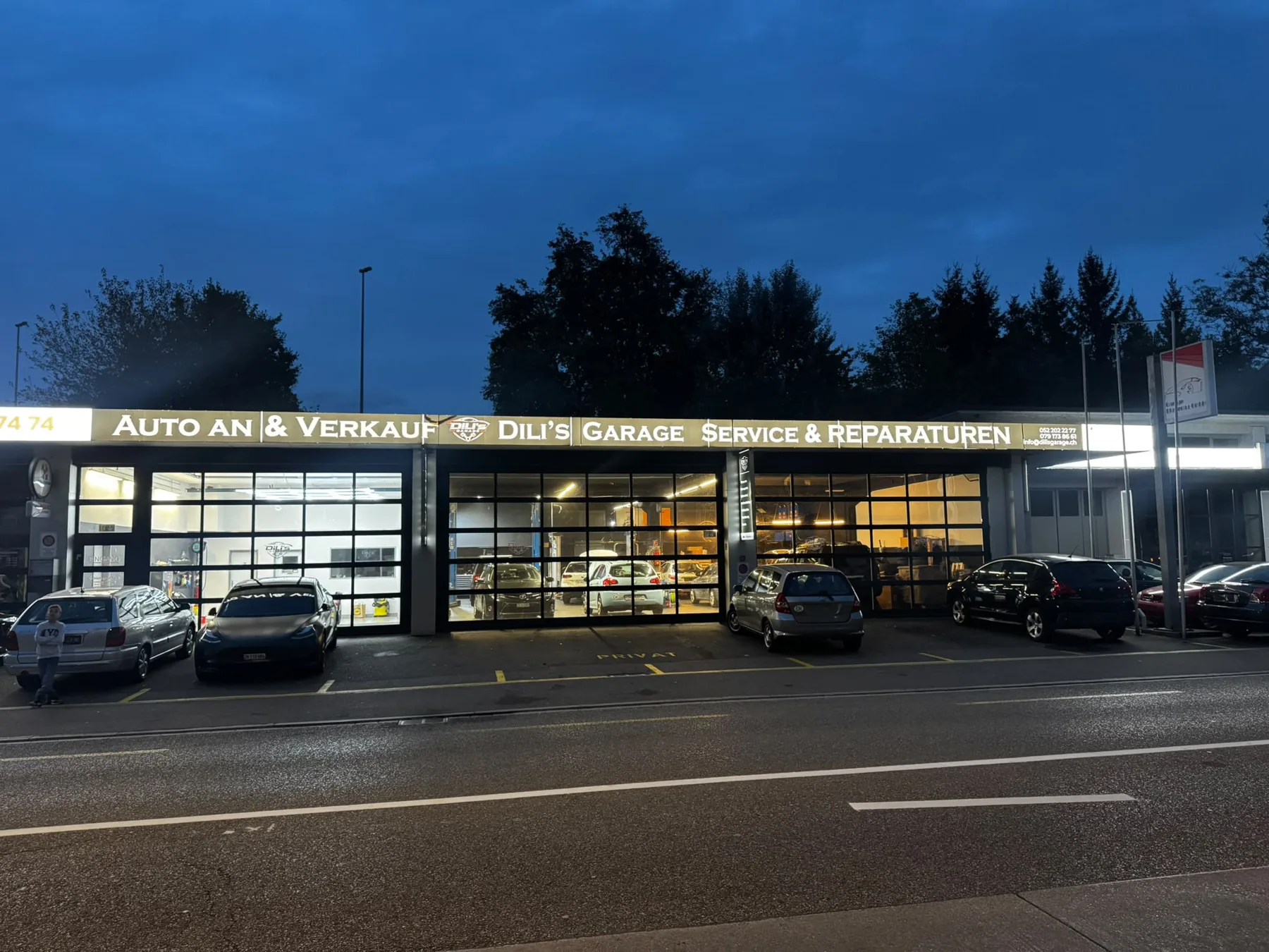 Aussenansicht von Dili’s Garage in Winterthur-Töss